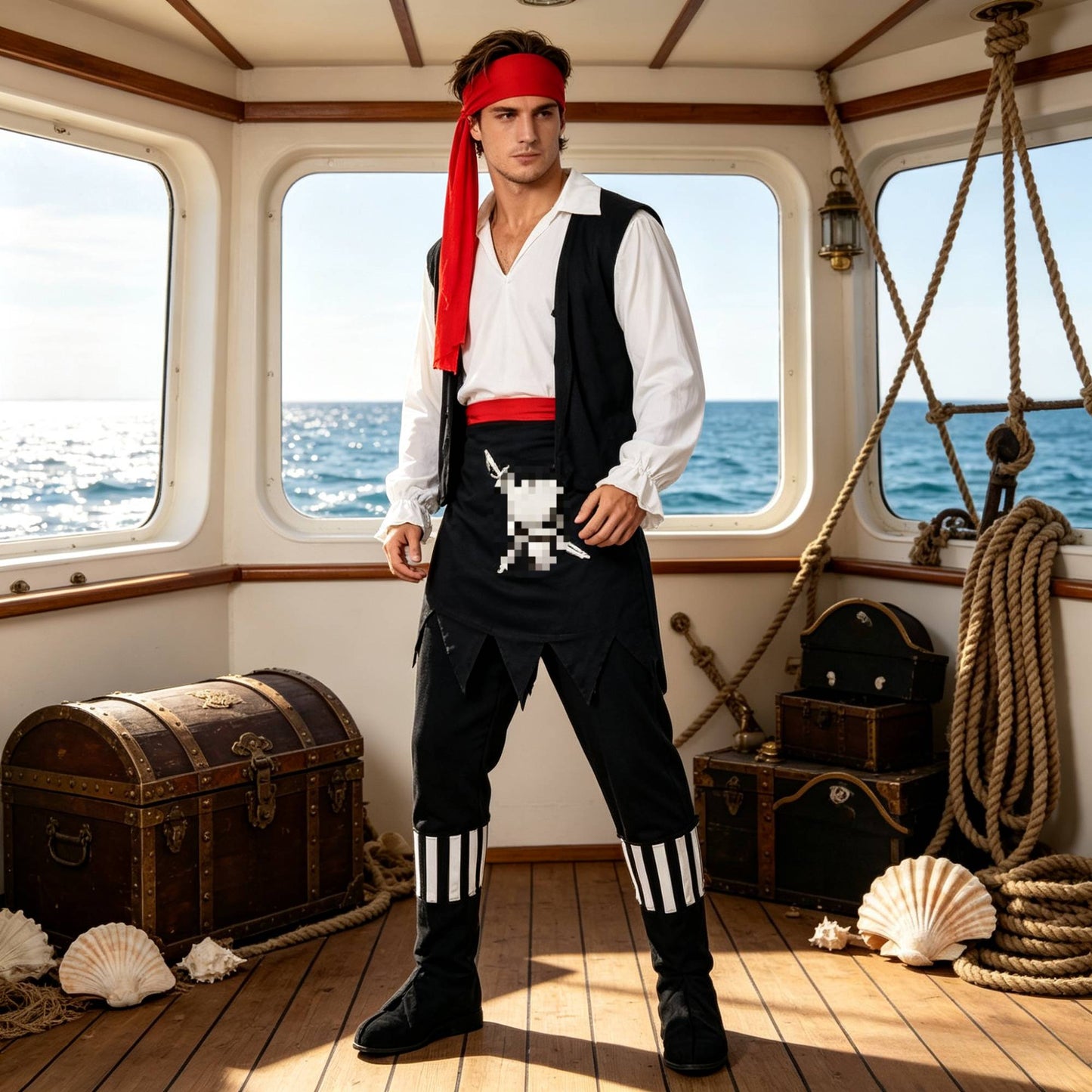 Adult Vintage Pirate Cosplay Full Set Gothic Party Costume For Masquerade Carnival Stage Theme Photoshoot Halloween Cosplay