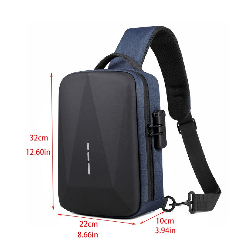 Anti-theft Combination Lock Chest Packs With USB Charging Port Fashion Business Men's Crossbody Bag Travel Storage Shoulder Bag