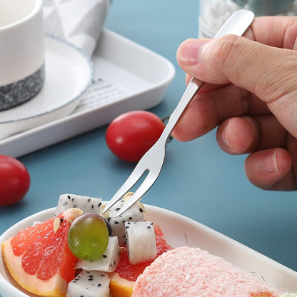Garfo de Frutas em Aço Inoxidável 6 Peças com Caixa de Armazenamento, 13cm, Garfos de Sobremesa, Bolo, Salada, Garfos de Degustação, Aperitivo, Coquetel, Utensílios de Mesa