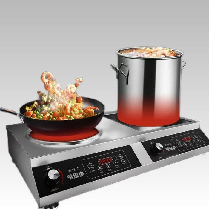 Fogão de Indução Comercial Sunmax, Fogão Elétrico de Bancada em Aço Inoxidável, Wok Comercial