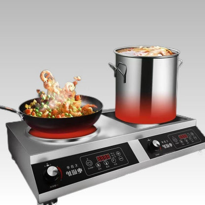 Fogão de Indução Comercial Sunmax, Fogão Elétrico de Bancada em Aço Inoxidável, Wok Comercial