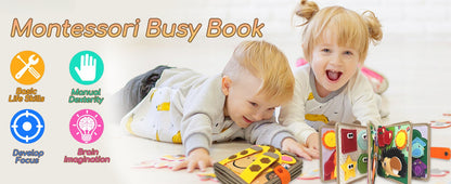 Montessori Busy Book for Toddlers,Educational Sensory Toy,Felt Quiet Book for Baby, Preschool Learning Activities for Kids Gift