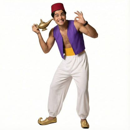 Anime Prince Aladdin Costume Magic Lamp Cosplay Halloween Party Carnival Performance Outfit Carnival Birthday Party Costume