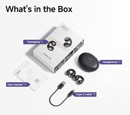 QCY Crossky C30 Ear Clip Earphones Bluetooth 5.4 Wireless Open Ear Sports TWS Earbuds Dual-Connection Headphones