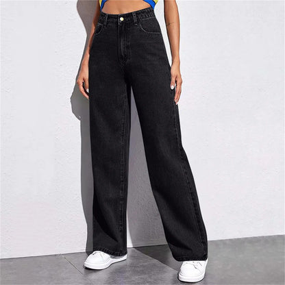 High Waist Wide Leg American Style Summer Casual Women's Jeans Floor Length Design Sensation Fashionable Chinese Brand