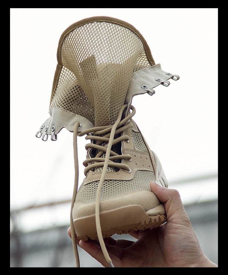 Bota Tática Leve de Verão para Combate Masculina e Feminina, Treino de Escalada, Impermeável, Caminhada ao Ar Livre, Sapatos de Malha Respirável