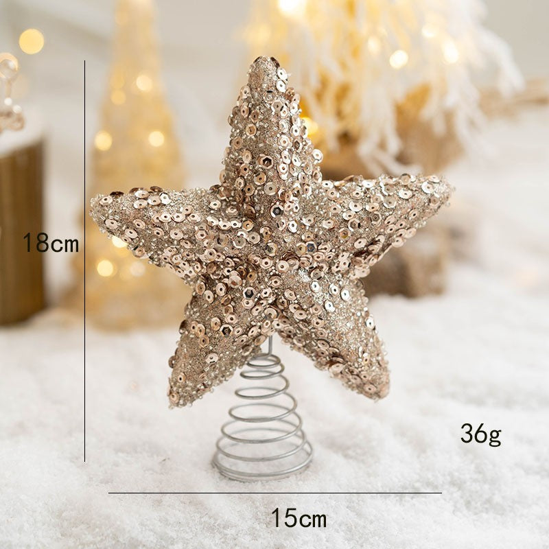Christmas Ball Painted Ball Golden Silvery Champagne Glitter Stars Christmas Tree Hanging Window Decoration Small Gifts Toys