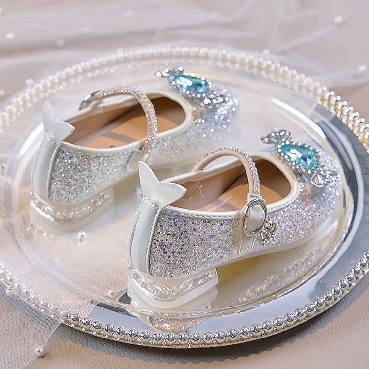 Fashion Elegant Soft Sole Anti-slippery Versatile Dress Leather Shoe for Party Autumn New Children Princess Shoes for Girls