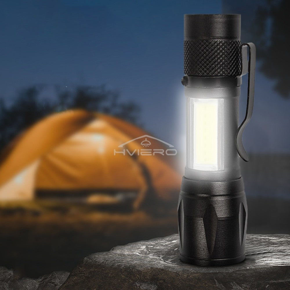 Flashlight Battery Charge Mini Led 3W Focus Adjustable Side Lamp Convenient Waterproof T6 Light Ultra Bright For Camping Hiking