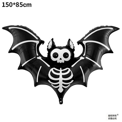 1pc Matte 59-Inch Extra Large Bat Halloween Balloon - Realistic Black & Gray Aluminum Foil Balloon , Halloween Decorations