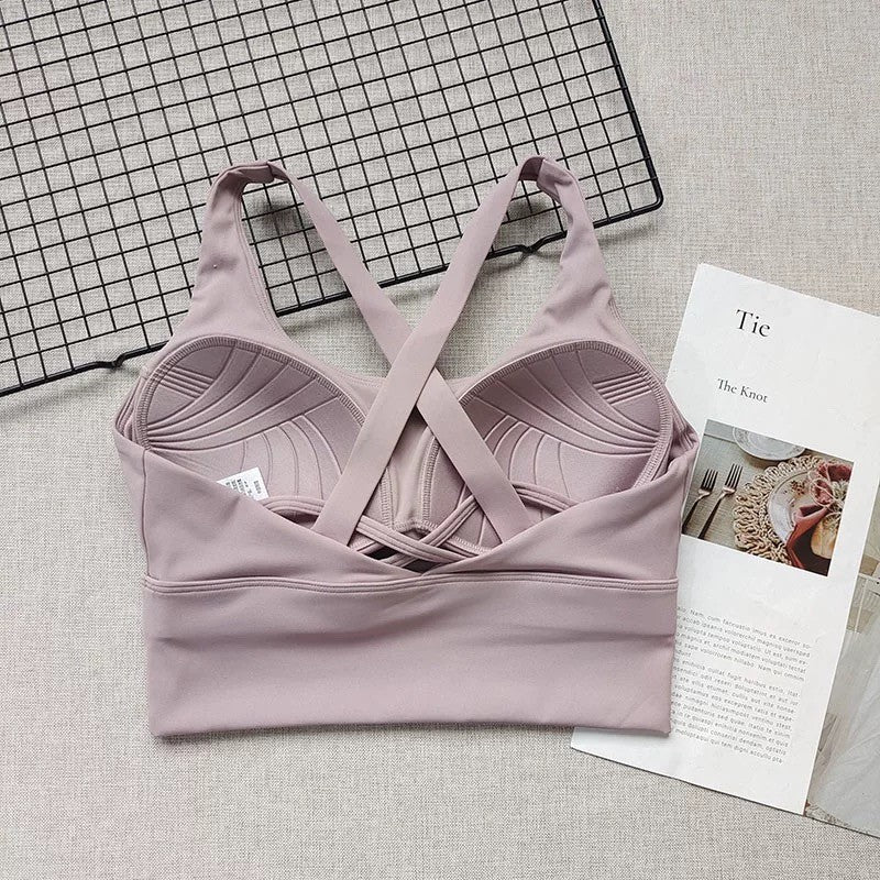 Shockproof High-Intensity Exercise Fitness Bra All-In-One Cup Running Gathered Yoga Beauty Back Breathable Sports Bra for Women