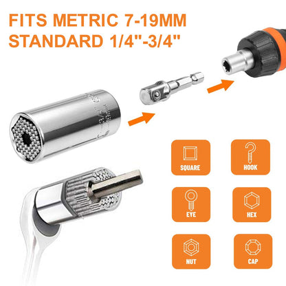 1 peça de cabeça de chave de torque universal conjunto de soquete 7-19mm furadeira elétrica catraca bucha chave mágica multifuncional ferramentas manuais