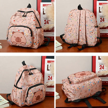 Capibara Print Backpacks Large Capacity Back To School Unisex Fashionable Cute Children's Bags For Kids Gift