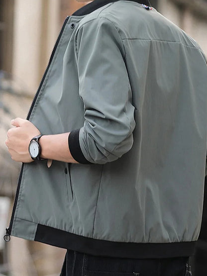 Men's casual trend fashion Windproof outdoor sports zipper solid color long sleeve cold warm aviator coat jacket