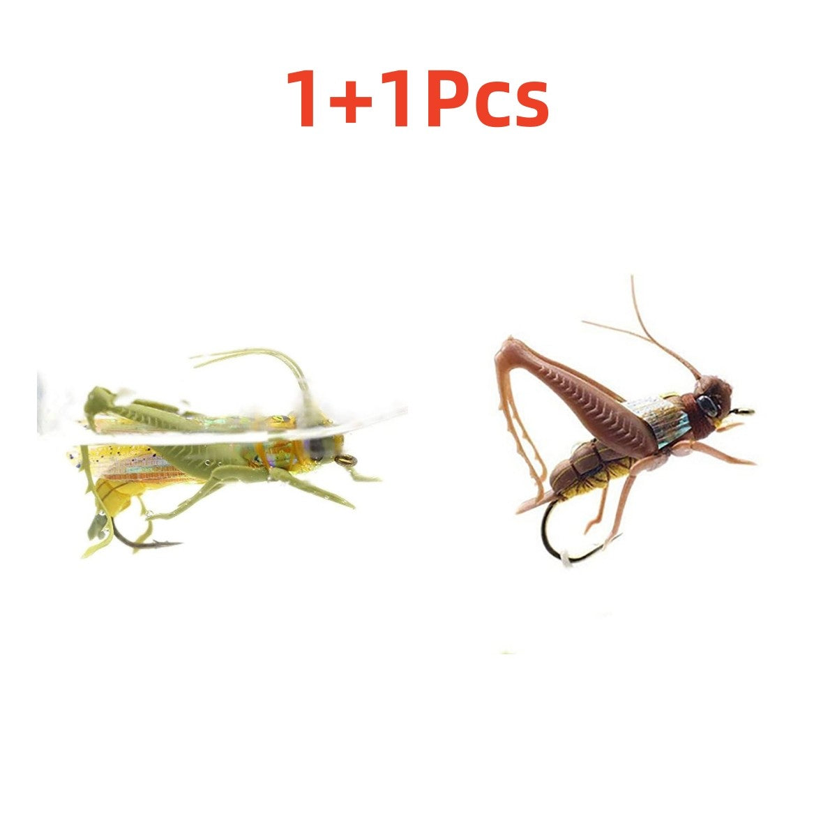 Isca de pesca biônica de insetos Gafanhoto Minnow Iscas duras Crankbait Iscas artificiais Bass Carpa Lúcio Material de pesca 1~4 peças