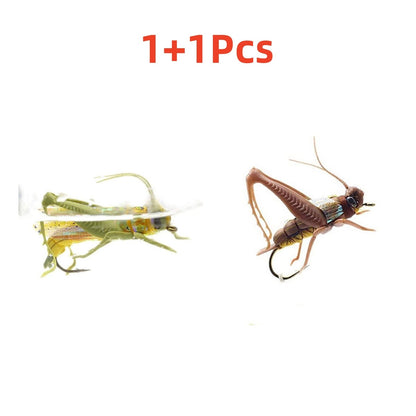 Isca de pesca biônica de insetos Gafanhoto Minnow Iscas duras Crankbait Iscas artificiais Bass Carpa Lúcio Material de pesca 1~4 peças