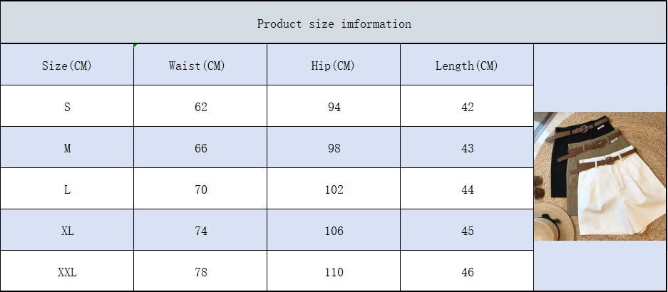 [Delivery belt] Summer new wide leg shorts Thin cotton A-frame shorts Office ladies classic loose casual zipper shorts for women