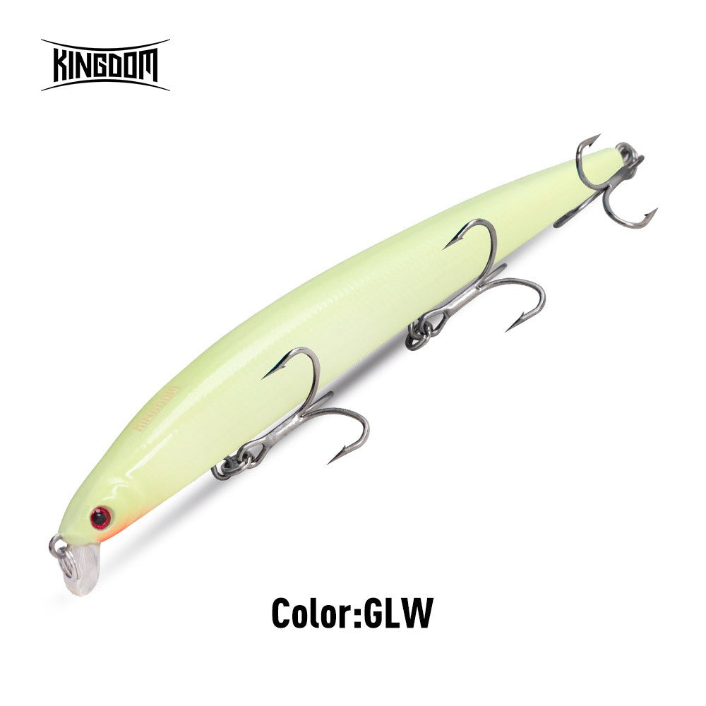 Kingdom Long Casting Fishing Lure 14.5g 19g 29g Floating Slow Sinking Minnow Wobbler Artificial Hard Bait Jerkbaits Seabass Pike