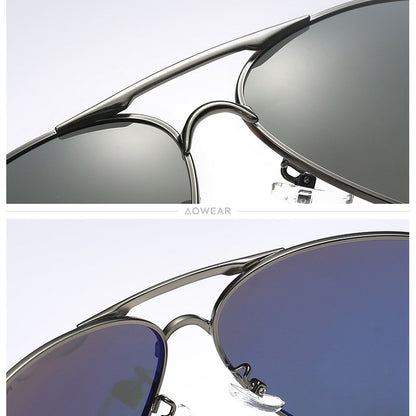 Óculos de Sol Masculino AOWEAR de Aviador Polarizado Espelhado Para Homem HD Dirigir Piloto Óculos de Sol lunettes de soleil homme