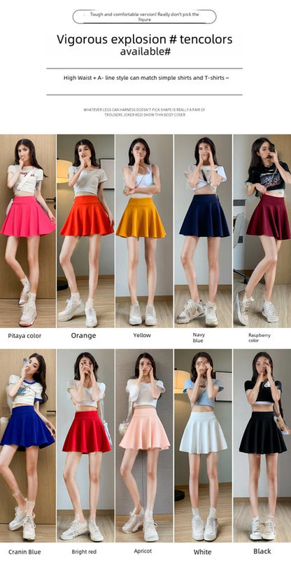 Bubble Short Skirt Women Half Skirt Anti Exposure High Waist Sun Underwear Hundred Pleats