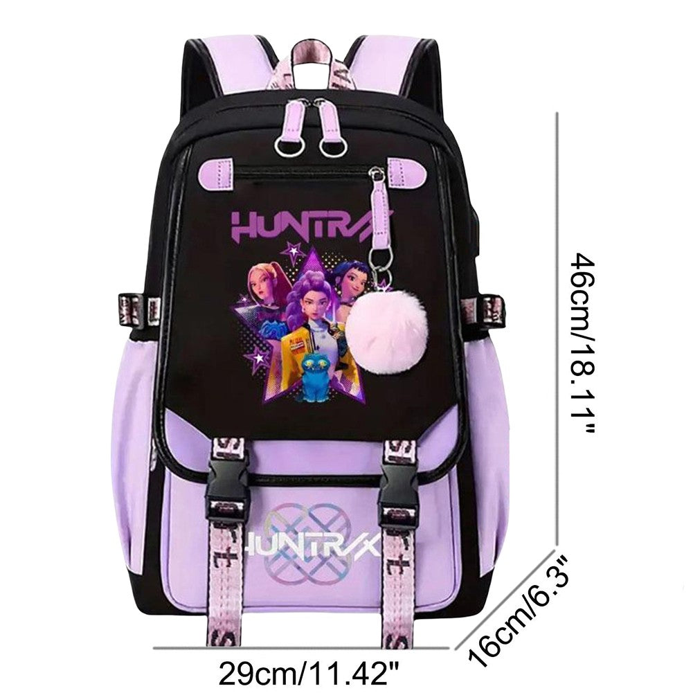 KPop Demon Hunters School Bags Rumi Mira Zoey Mochilas para Fãs Lançamento 2025 Bolsas para Crianças Meninos Meninas Laptop Porta USB