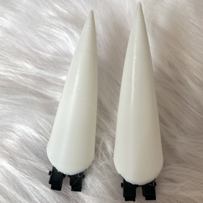 10/14/18cm Halloween Hair Clip White Punk Demon Horn Hairpin Gothic Party Cosplay Costume Pin Hairpins Costume Horn Accessories