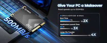 ORICO ZH10 mSATA SSD SATA III 6Gbps 3D NAND Unidade de Estado Sólido Interna 128GB 256GB 512GB 1TB para Laptops Ultrabooks Desktop-ZH10
