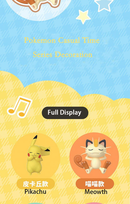 6 Estilos Novos Pokémon Casual Time Pikachu Munchlax Slowpoke Rowlet Meowth Charmander Bonecos Anime Dormindo Brinquedos de PVC Kawaii
