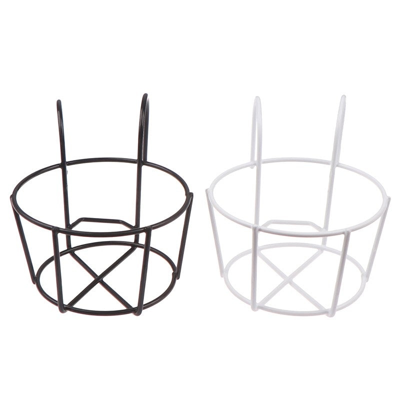 Garden Hanging Plant Iron Racks Balcony Round Flower Pot Rack Railing Fence