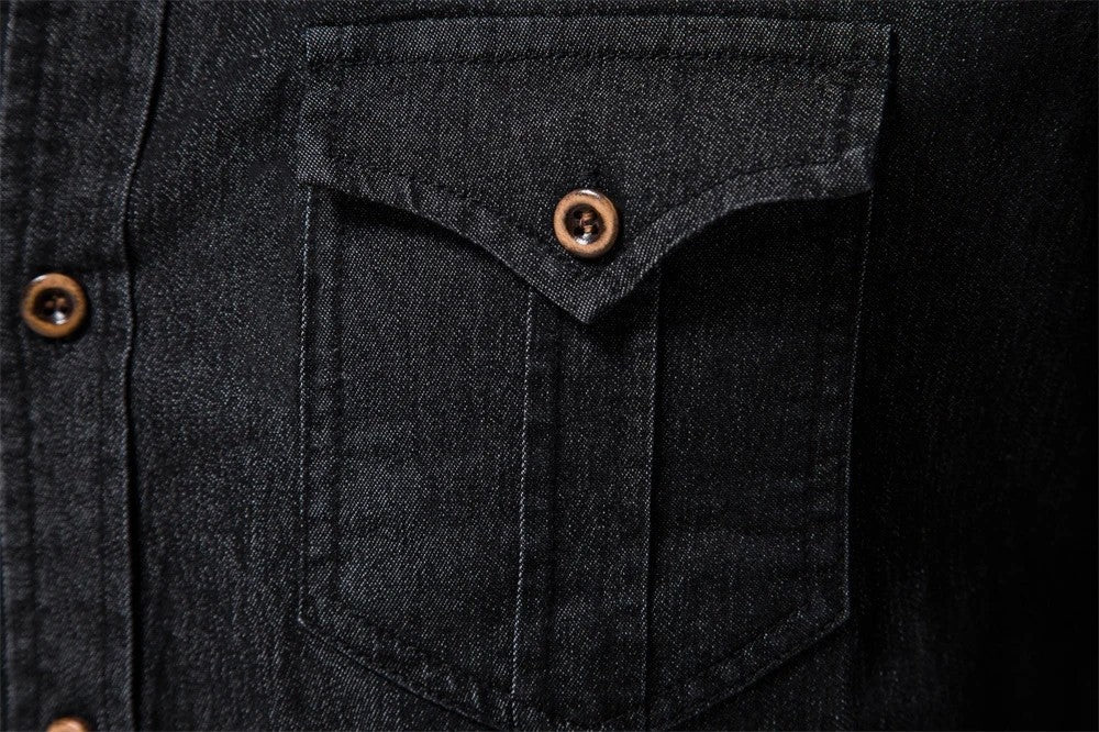 AIOPESON Elastic Cotton Denim Shirt Men Long Sleeve Quality Cowboy Shirts for Men Casual Slim Fit Jeans Men Shirts