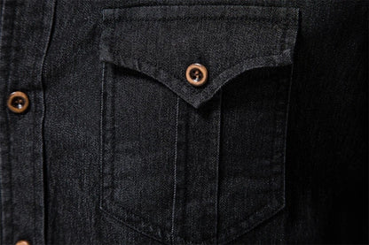 AIOPESON Elastic Cotton Denim Shirt Men Long Sleeve Quality Cowboy Shirts for Men Casual Slim Fit Jeans Men Shirts