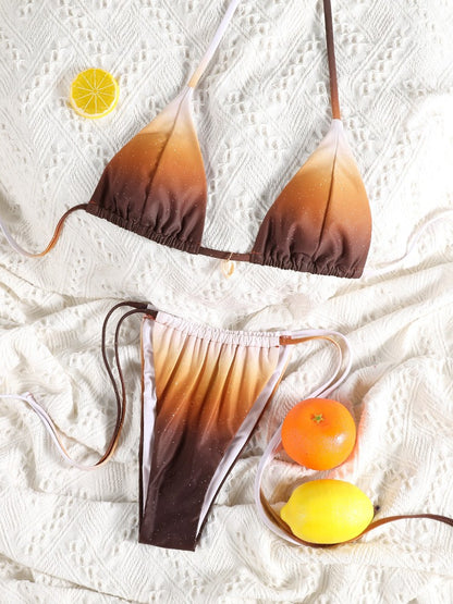 Rinabe Printed Bikini Set Triangle Bikinis Low Waist Swimsuit For Women Micro Thongs Bathing Suits 2025 Biquini Summer Beachwear