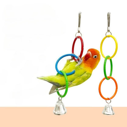 Brinquedo de Balanço Colorido para Papagaios Anéis de Escalada para Pássaros Papagaios Calopsitas Periquitos