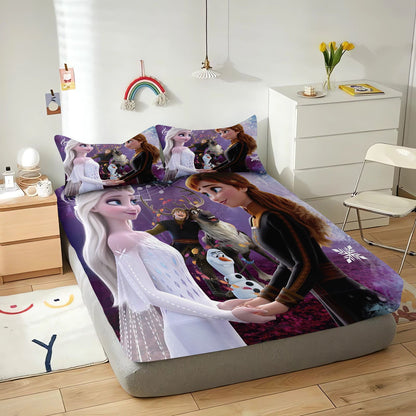 Frozen Fitted Sheet Children 100% Polyester Coverage Sheets Cartoon Cover Elastic Cute Digital Printing Bedding Teenager