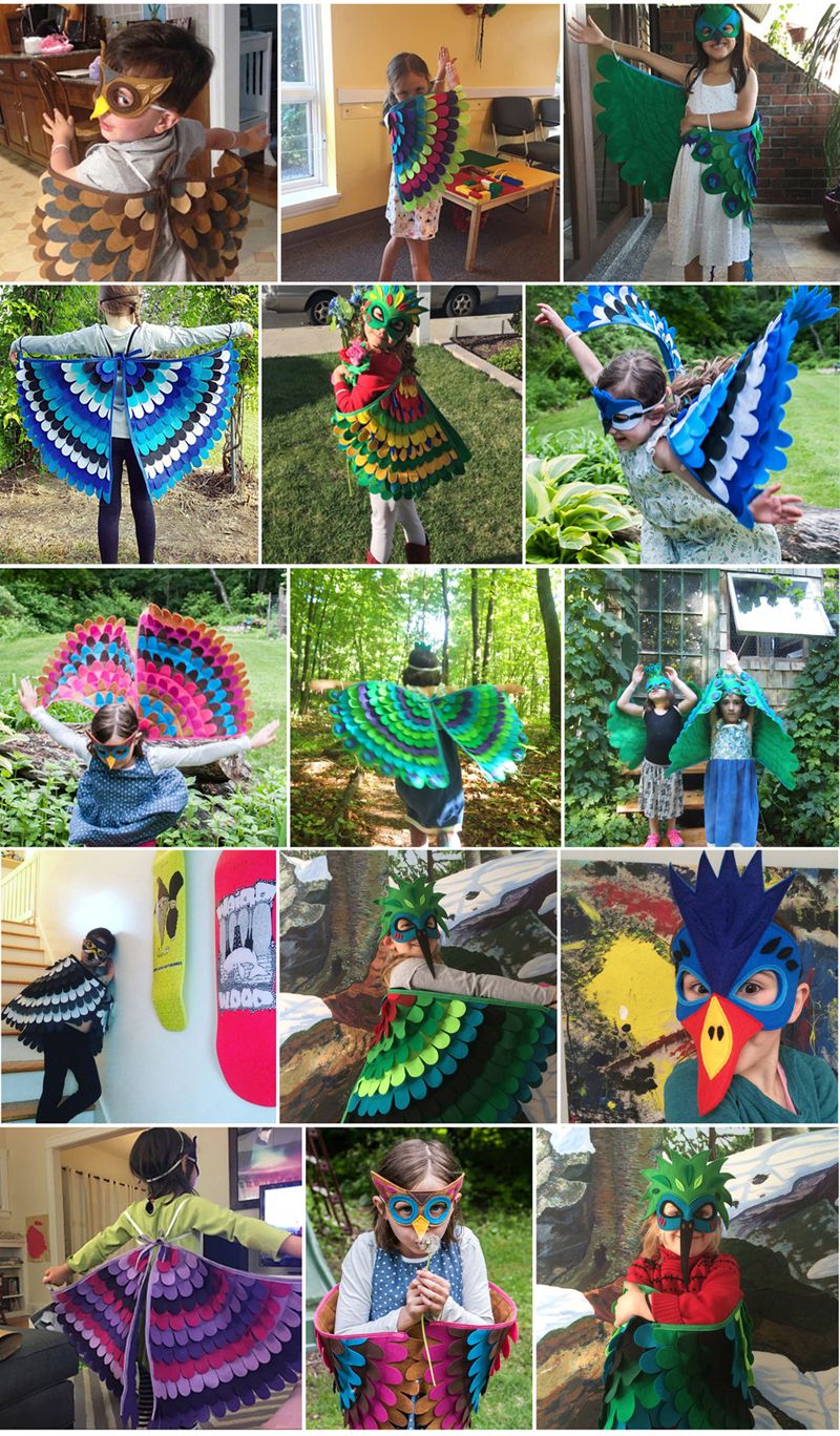 Kids Animal Costume Birds Felt Wings Fun Cosplay Halloween Costumes Butterfly Wing