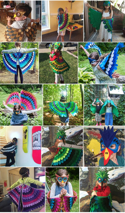 Kids Animal Costume Birds Felt Wings Fun Cosplay Halloween Costumes Butterfly Wing