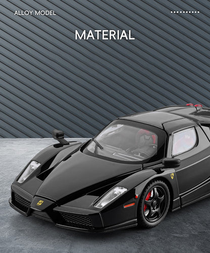 1:24 Carro Esportivo Enzo de Liga Leve Modelo de Carro em Escala Diecast Metal Miniatura Modelo de Carro Som?Luz Brinquedo Infantil Veículos Presentes