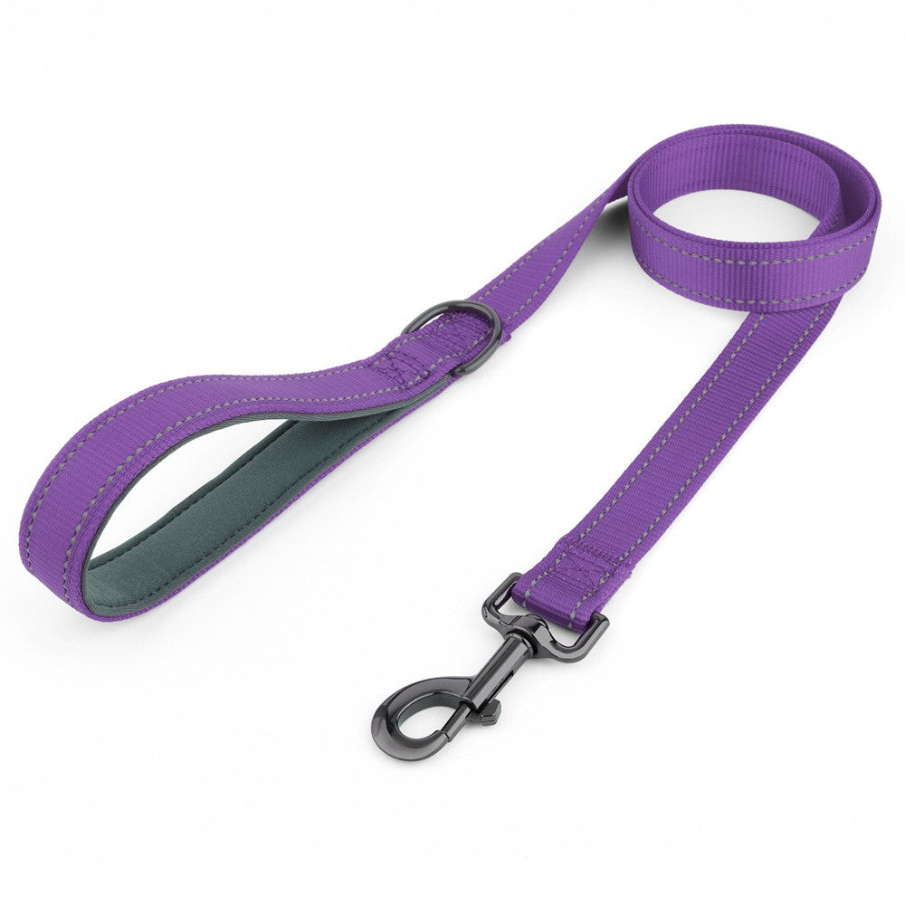 Coleira de cachorro Laeds Leashes, coleira de cachorro de nylon de seda reflexiva para cães grandes, médios e pequenos passearem, corda engrossada para passear com animais de estimação