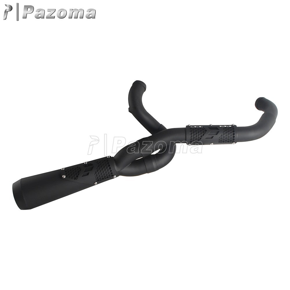 Pazoma 2-in-1 Exhaust Muffler Motorcycle Stepped Exhausts System For Harley Dyna Low Rider Street Fat Bob Super Wide Glide 06-17