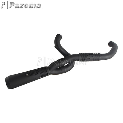 Pazoma 2-in-1 Exhaust Muffler Motorcycle Stepped Exhausts System For Harley Dyna Low Rider Street Fat Bob Super Wide Glide 06-17