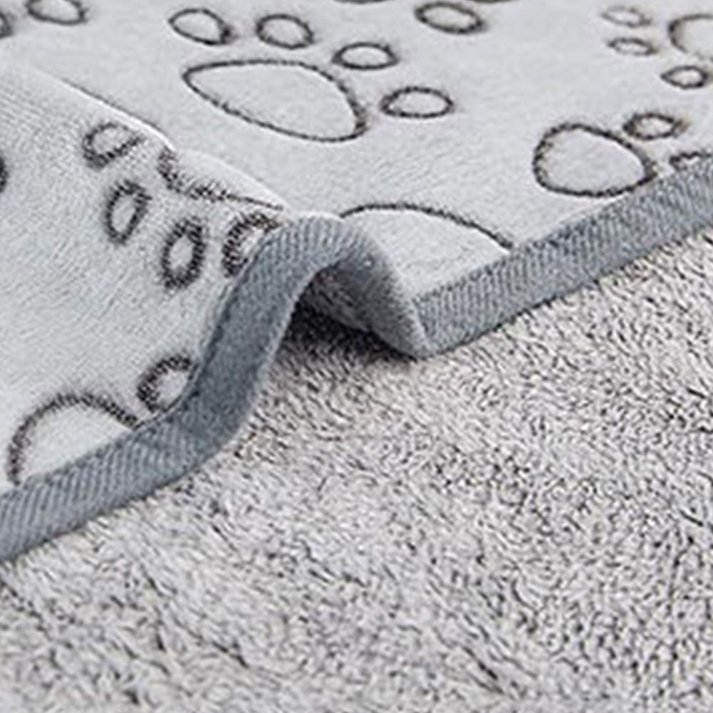 Colchonete de Flanela com Estampa de Patas para Cães e Gatos, Manta Macia e Quente Lavável para Sofá, Cama e Assento de Carro