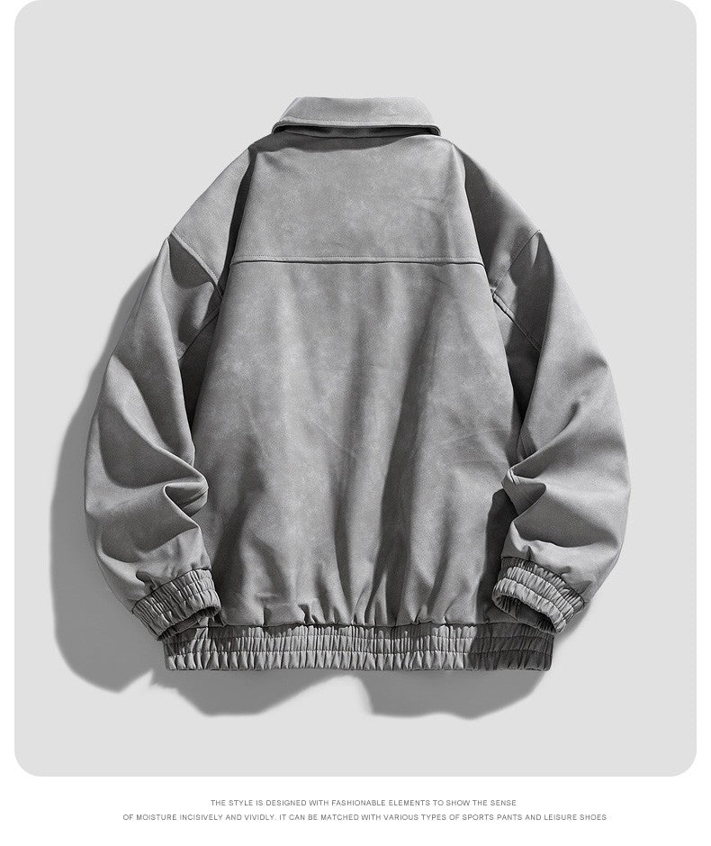 Fashion Trend Korean Slim Fit Casual Men's Leather Jacket Motorcycle Jacket New Spring and Autumn Men's Slim PU Leather Jacket