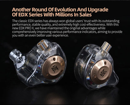 KZ EDX PRO X Metal Earphones Dynamic HiFi Deep Bass Sound Earbud Sport Music Noise Cancelling Headset