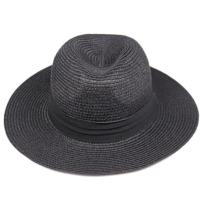 LNPBD Moda verão chapéu de palha feminino branco de aba reta larga chapéu jazz fedora chapéu de sol boné de praia verão