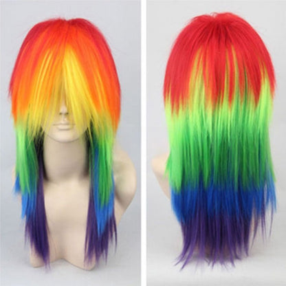 Anime My Little Rainbow Dash Multi Color Pony Synthetic Hair Cosplay Costume Wigs Heat Resistance Fiber Wigs