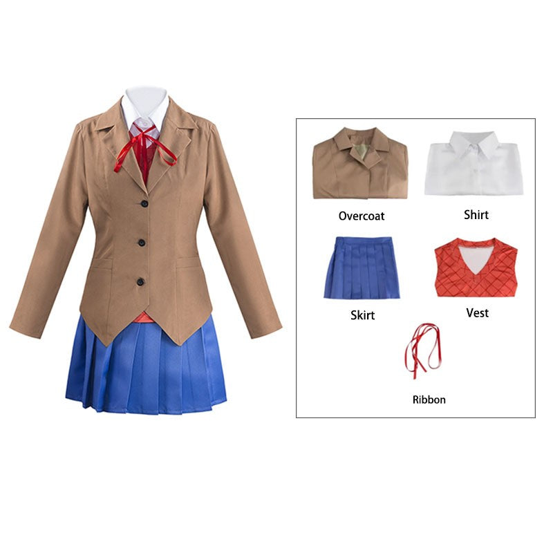 Game Doki Literature Club Monika Cosplay Sayori Yuri Natsuki Costume  Set School Uniform Girl Women Costumes