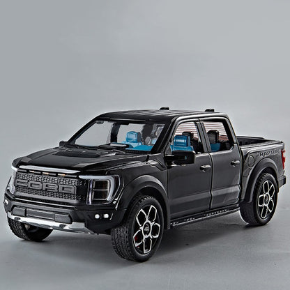 Caminhonete Ford Raptor F150 de Liga Leve, Escala 1:20, Veículos Fundidos e Brinquedos de Carro, Modelo Miniatura para Crianças e Presentes