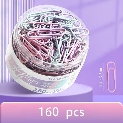 Color paper clips, office supplies, paper clips, large file bookmarks, paper clips, storage boxes, stationery