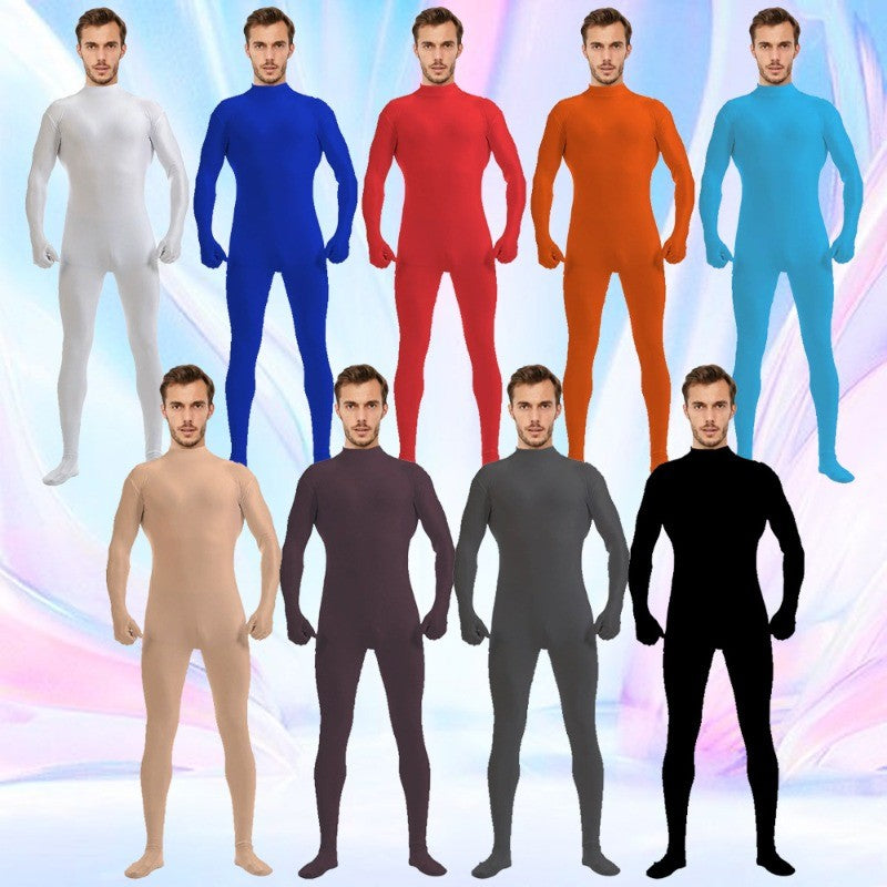 Adult Spandex Full Body Skin Tight Jumpsuit Zentai Suit Bodysuit Halloween Costume Women Men Dance Unitard Party Dancewear