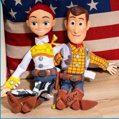 2025 Em Estoque Novo Toy Story 4 Boneco de Ação Woody Jessie Falante Canta Macio Fofo Anime Decoração de Figura Modelo de Aniversário Brinquedo de Presente